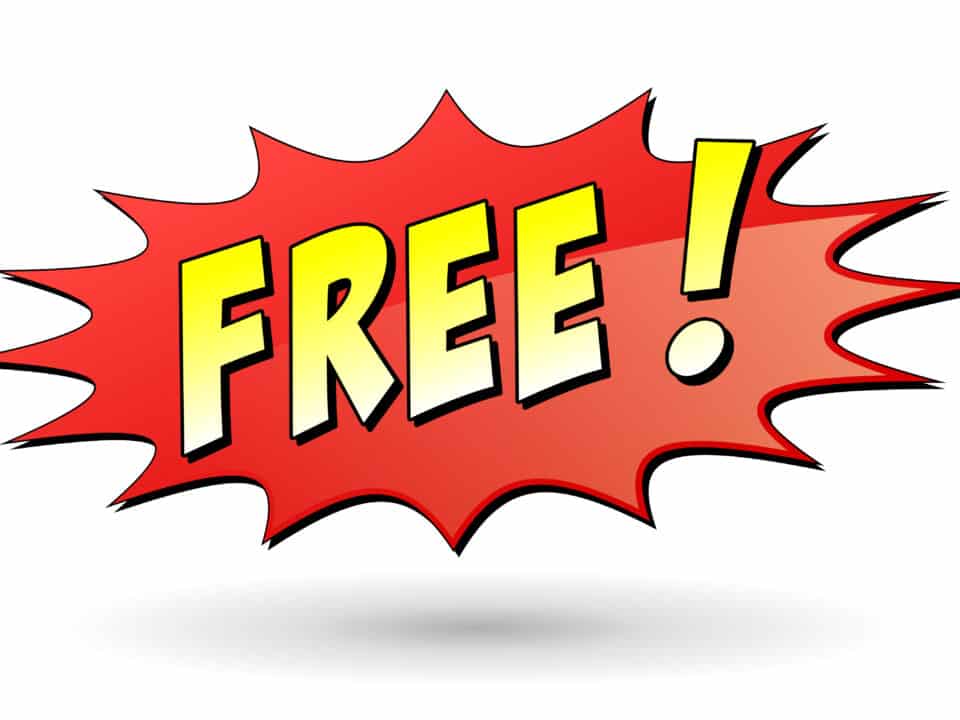 Graphic with 'FREE!' in bold letters, highlighting free AI medical scribes for healthcare providers.